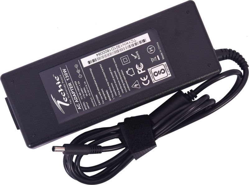 Techie 130W 19.5V 6.7A Laptop Adapter Charger For Dell XPS 15 9530 15 9550 15 9560 15 9570 15 L501X 15 L502X 15 L521X 15Z L511Z l HA130PM130 l DA130PE1-00 l 7CWK7 l 07CWK7 (Black, Pin Size 4.5 x 3.0mm) 130 W Adapter