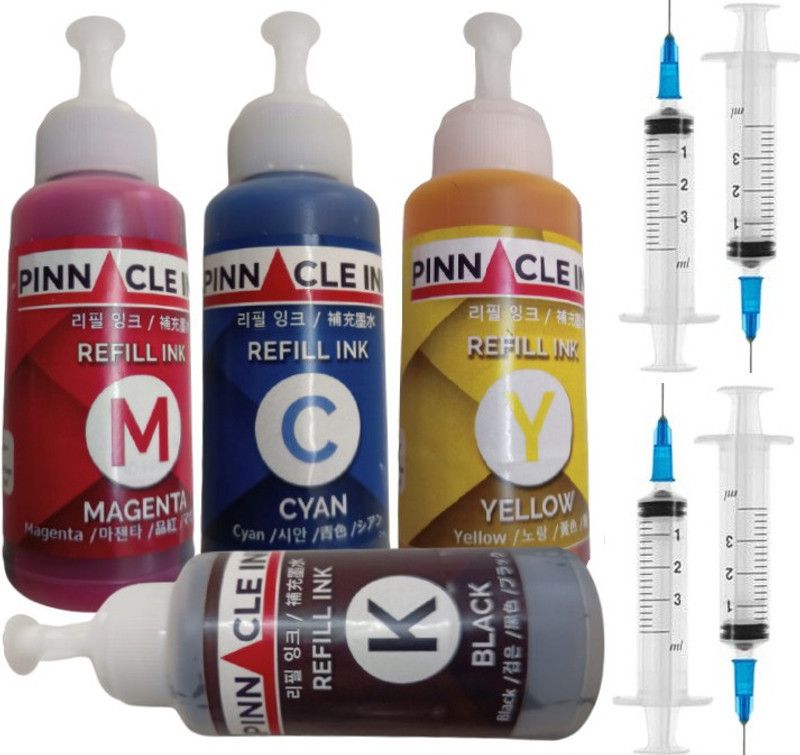 PINNACLE Compatible Premium ink for MG2570, MG3670, MG2970, iP7270, MG2577, MG3070, MG3077, MG2470, MG2577, MG3170, MP2870, iP7270, 3170, E560 (Cmyk) Multi Color Ink Cartridge Black + Tri Color Combo Pack Ink Bottle