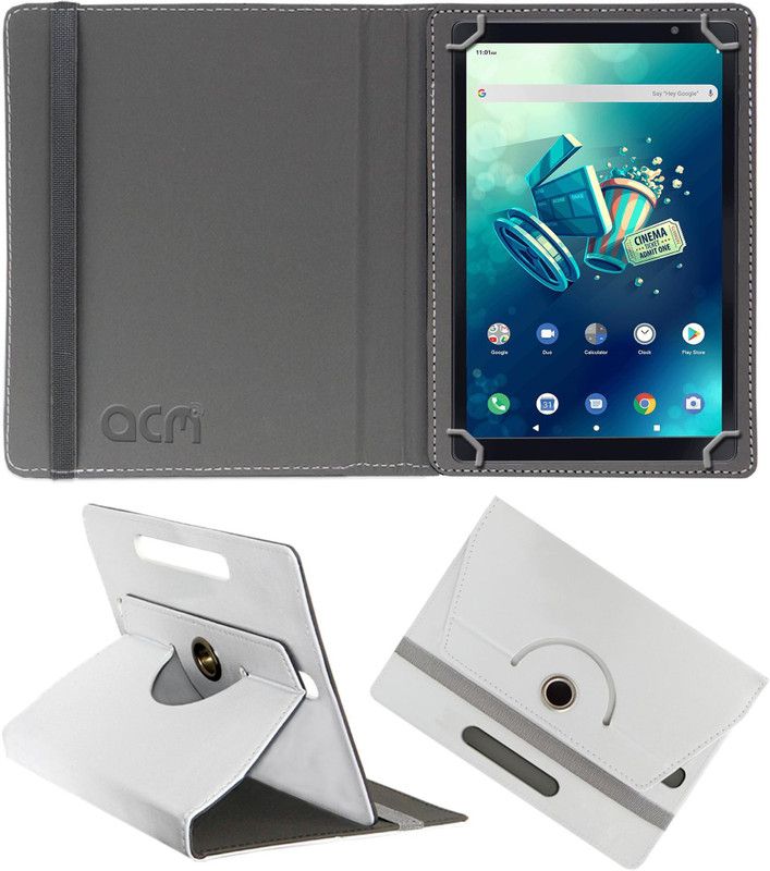 ACM Flip Cover for Iball Itab Moviez  (White, Cases with Holder)