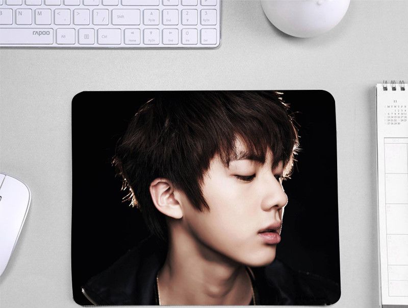 InkWynk Jin BTS Member Rectangular medium size 3mm Girls Mousepad  (Black)