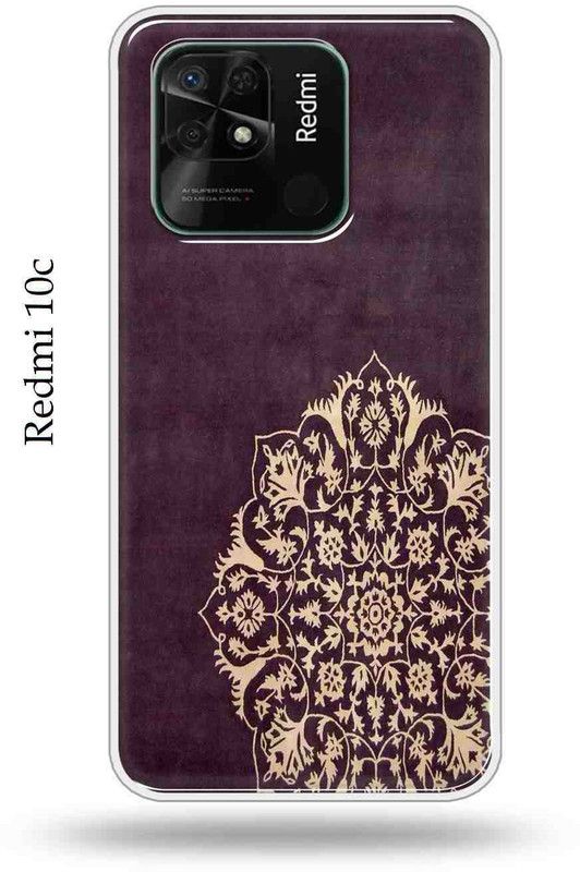 Mystry Box Back Cover for Redmi 10c  (Purple, Beige, Silicon)