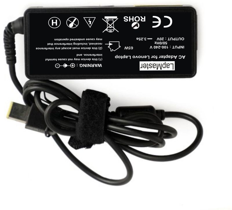 LAPMASTER Ideapad Usb Slim Pin 65w 3.25a (USB Slim Pin) Adapter(Power Cord Included) 65 W Adapter  (Power Cord Included)