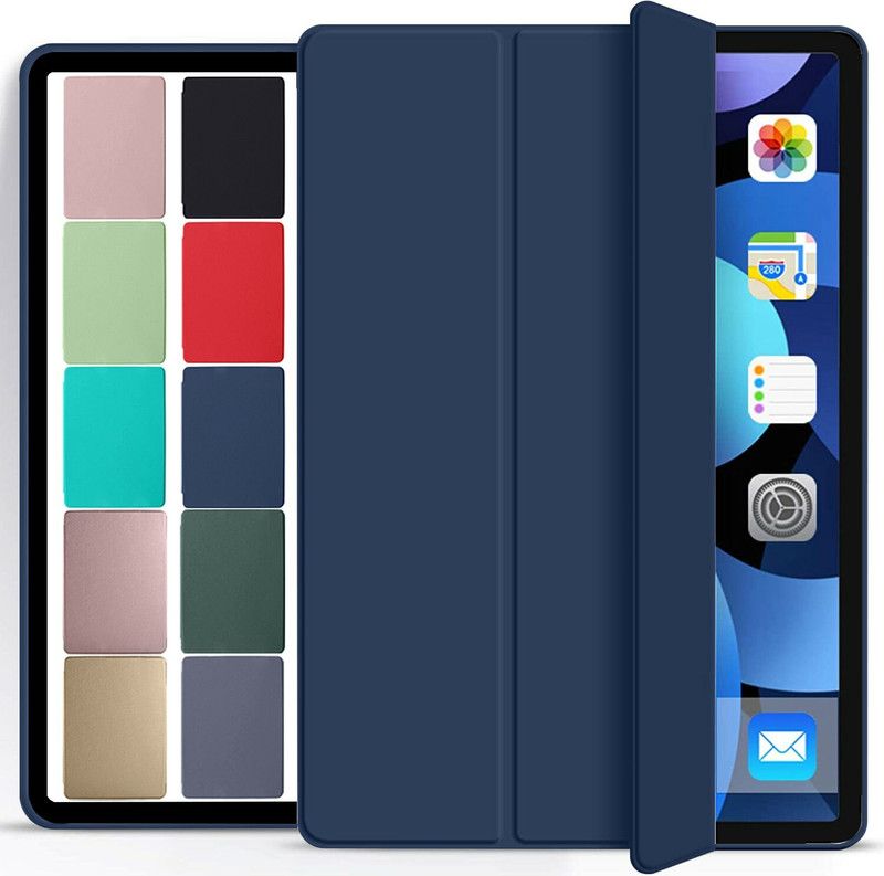 DuraSafe Cases Flip Cover for iPad 9th 2021 8th 2020 7th 2019 Generation [ iPad 9 8 7 ] 10.2 Inch Soft Dual Angle Stand Case  (Blue, Dual Protection, Silicon, Pack of: 1)