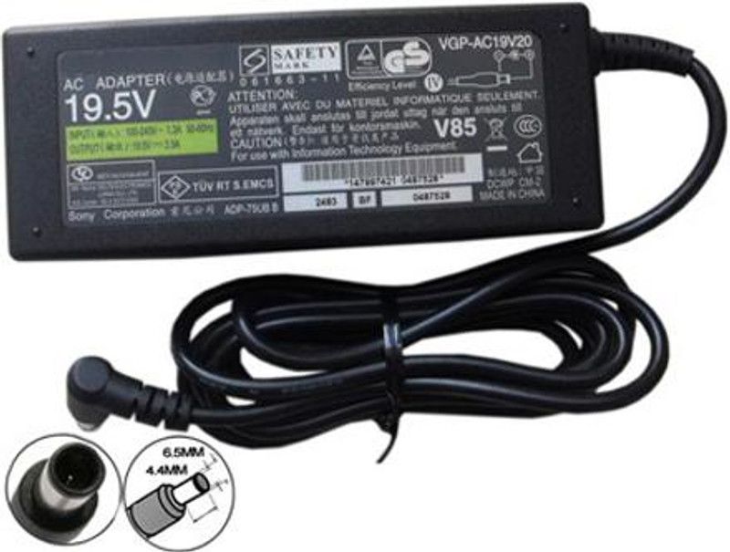 TECHCLONE Laptop Replacement VGP-AC19V32 (19.5V 3.9A 75W) SONYY 75 W Adapter  (Power Cord Included)