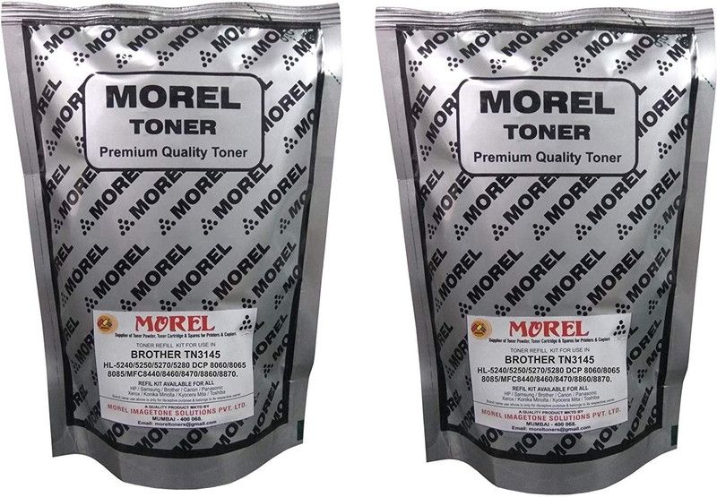 MOREL TN3165 TONER POWDER FOR USE IN Brother HL-5240 / 5250 / 5270DN / 5280DW DCP-8060 / 8065 / 8085 / MFC-8440 / 8460DN / 8470 / 8860DN / 8870 PRINTERS PACK OF 2 Black Ink Toner