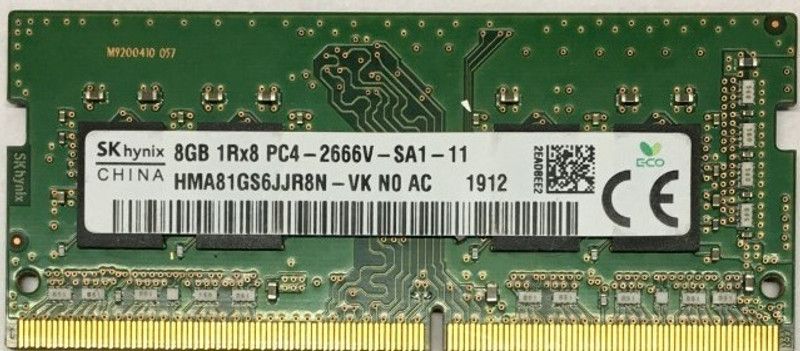 Hynix PC4-2666V 1RX8 DDR4 8 GB (Single Channel) Laptop (HMA81GS6JJR8N-VK)