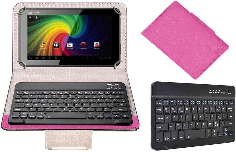ACM Keyboard Case for Micromax Funbook P255  (Pink, Cases with Holder, Pack of: 1)