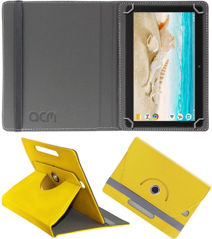 ACM Flip Cover for Domo Slate Sl36 Os9 Se  (Yellow, Cases with Holder, Pack of: 1)