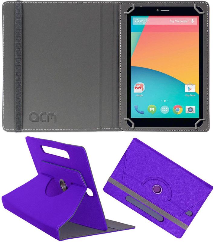 ACM Flip Cover for Domo Slate Ss4  (Purple, Cases with Holder, Pack of: 1)