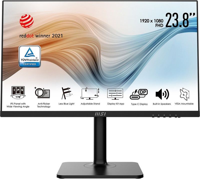 MSI 24 inch Full HD LED Backlit IPS Panel Speakers,TypeC,Height Adjustable Monitor (Modern MD241P)  (Response Time: 5 ms)