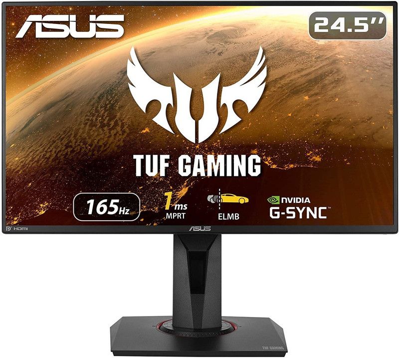 ASUS TUF Gaming 24.5 inch Full HD LED Backlit IPS Panel Height Adjustable | Tilt Adjustment | Swivel Adjustment | Wall Mountable Gaming Monitor (TUF VG259QR)  (Response Time: 1 ms, 165 Hz Refresh Rate)
