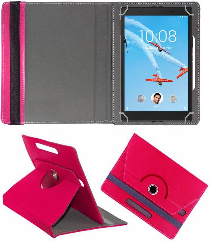 Fastway Book Cover for Lenovo Tab 4 8 inch Designer Rotating Case  (Pink, Cases with Holder)