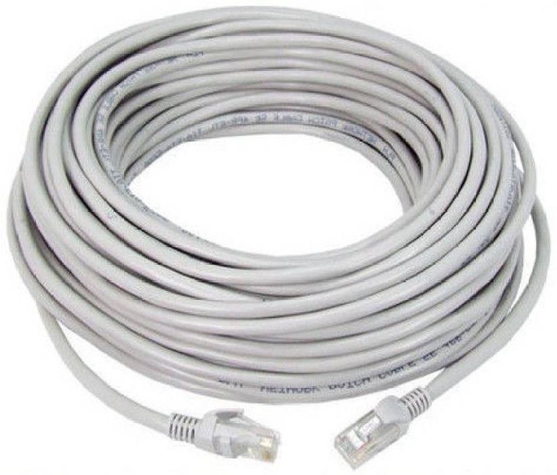GIPTIP LAN Cable 10 m 10 Meter CAT 5E Ethernet RJ45  (Compatible with TV:Set top box:HDTV:DVD, DVR, ROUTER, White, One Cable)