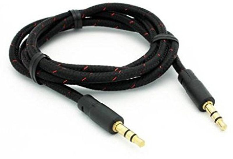 Pitambara AUX Cable 1.5 m 3.5mm Gold Plated 1.5 Meter  (Compatible with Mobile, Tablet, Car, Laptop, White, Brown, Black, One Cable)