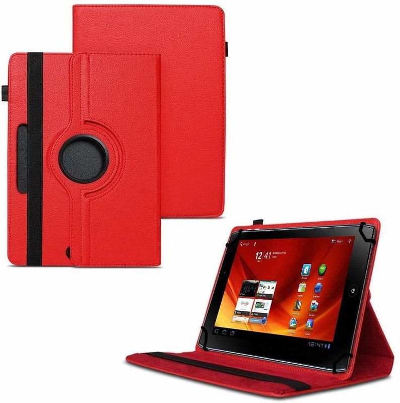 TGK Flip Cover for Acer Iconia TAB A100-07U08U 7-Inch Tablet/ Rotating Leather Stand Case  (Red, Cases with Holder)