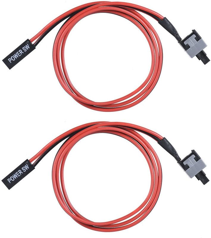 Fexy Power Cord 0.45 m 2 PACK ATX PC Computer Motherboard Power Cable Switch On / Off / Reset Button Computer Replacement cable50cm length Electronic Components Electroni  (Compatible with computer, mother board, Red, Black, White, Pack of: 2)