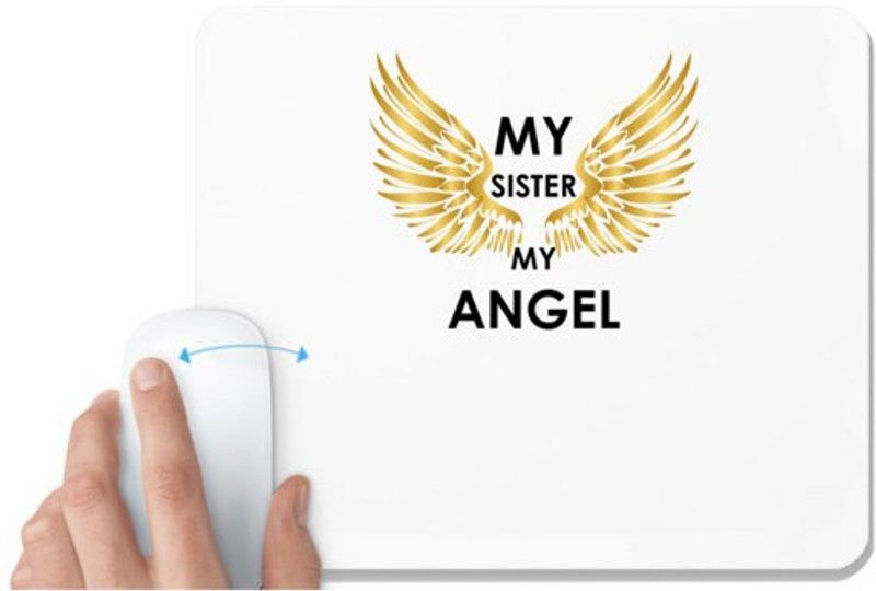 UDNAG White Mousepad 'Rakshabandhan | My Sister My Angel' for Computer / PC / Laptop [230 x 200 x 5mm] Mousepad  (White)