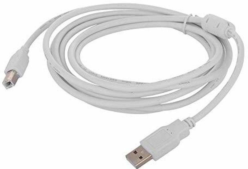 KR INFOTECH LAN Cable 1.5 m Kri046  (Compatible with Printer Cables, A to B cable, White, One Cable)