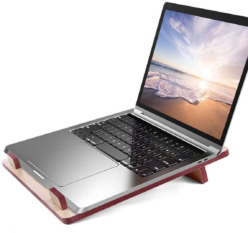 KISAN INDIA ENTERPRISE wooden cream laptop stand for office or home free standing on table or bad 91-rtgthrthhghfghfghgff Laptop Stand