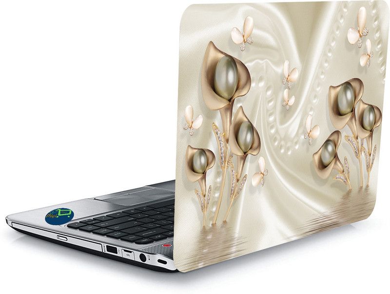 Digi2cart 691 BUSY2BUY FLOWER DYNAMIC DESIGN LAPTOP STICKER 15 Inch Vinyl Laptop Decal 15.6