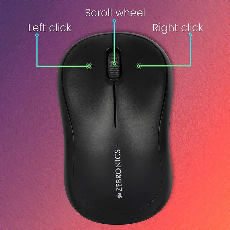 SINGH SALES AGENCY Zeb-Comfort Wired USB Mouse, 3-Button, 1000 DPI Optical Sensor Wired Optical Mouse  (2.4GHz Wireless, Black)