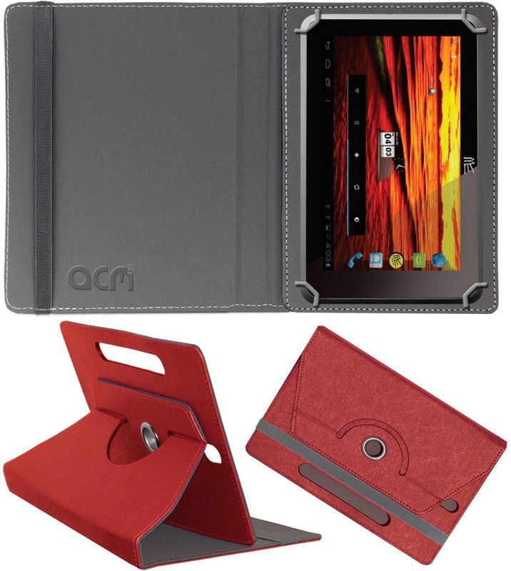 ACM Flip Cover for Hcl Me Connect 3g Tab Y3  (Red, Cases with Holder, Pack of: 1)