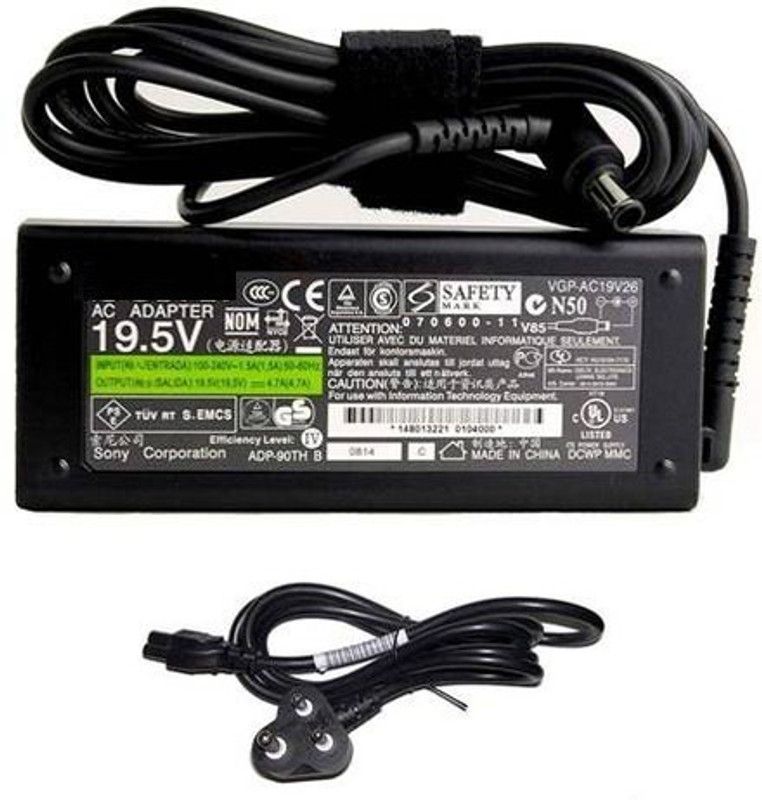 TECHCLONE Laptop Replacement PCG-NV Series 19.5V 4.7A 90W 6.5 x 4.4MM SONYY 90 W Adapter  (Power Cord Included)