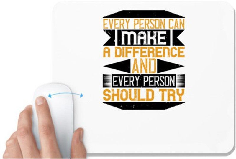 UDNAG White Mousepad 'Volunteers | Every person can make a difference, and every person should try' for Computer / PC / Laptop [230 x 200 x 5mm] Mousepad  (White)