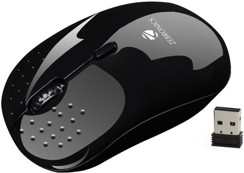 ZEBRONICS Tide Wireless Optical Mouse  (2.4GHz Wireless, Black)