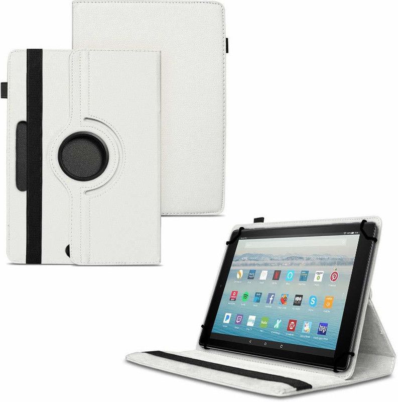TGK Flip Cover for Amazon Fire HD 10  (White, Cases with Holder, Pack of: 1)