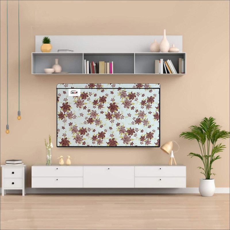 AAVYA UNIQUE FASHION AUF 2 layer dust proof smart LED/ LCD TV 42 inch cover for 42 inch LED/LCD/LED /TV Monitor - 42 inch/2 layer dust proof smart LED LCD TV cover/3  (White,Brown)