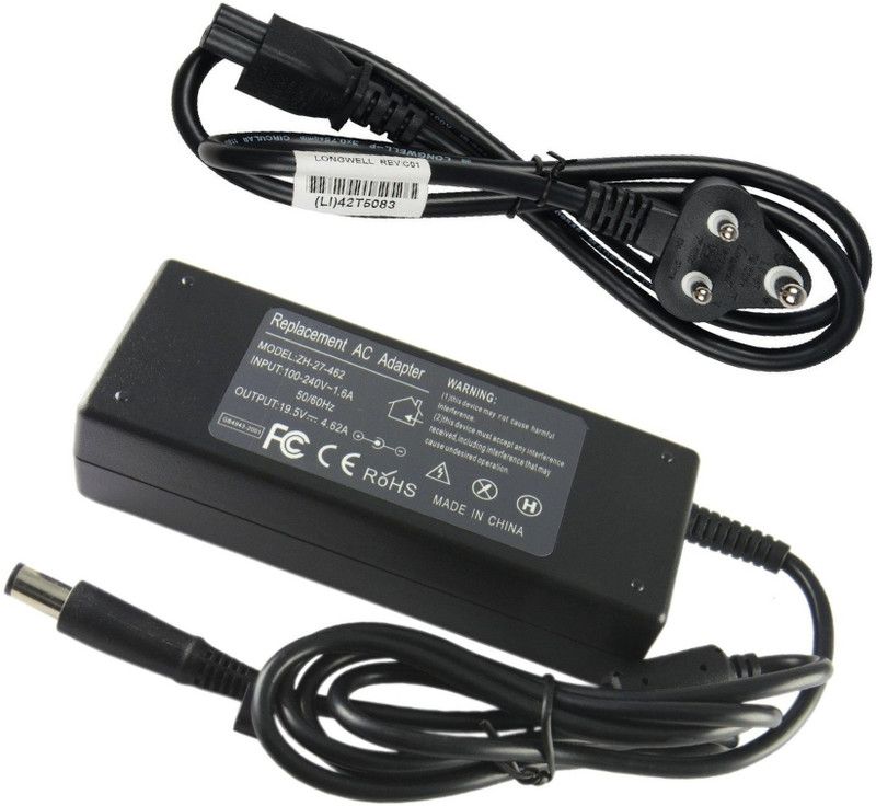 Laplogix 90W 19.5V 4.62A Big Pin 7.4X5.0MM Laptop Charger For Dell Inspiron 14R-N4110 90 W Adapter  (Power Cord Included)