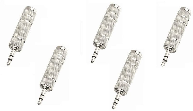 ERH India (Pack of 5)Stereo Female Adapter for Headphone, Digital Piano etc. - Silver Stereo - Mono Silver  (Grey)