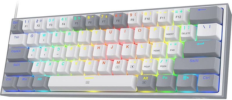 Redragon K617 WHITE Wired USB Multi-device Keyboard  (White)