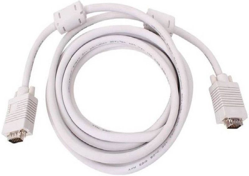 GIPTIP VGA Cable 2.25 m VGA Cable 2.25 Meters High Quality VGA 15 Pin Male-Male  (Compatible with Computer, White, One Cable)