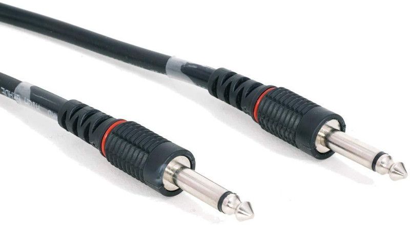 Pitambara 6.35mm to 6.35mm Jack Mono to Mono Audio Cable for Mixer, Electric Guitar, Amplifier, Stereo Speaker 6.35mm Male Record Line(1.5mitr) Microphone Cable  (Black)