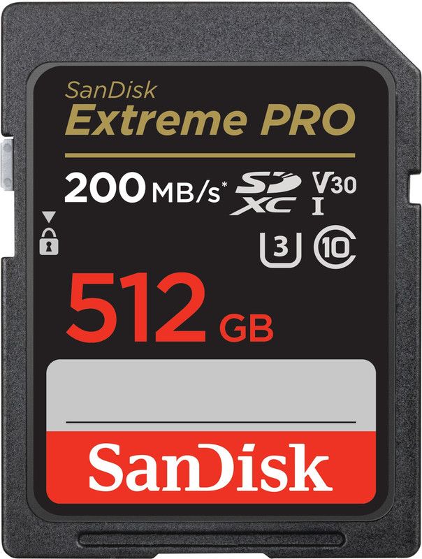 SanDisk Extreme Pro 512 GB SDHC Class 10 200 MB/s Memory Card