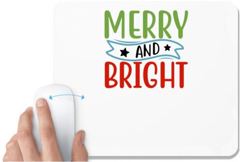 UDNAG White Mousepad 'Christmas | merry and bright1' for Computer / PC / Laptop [230 x 200 x 5mm] Mousepad  (White)