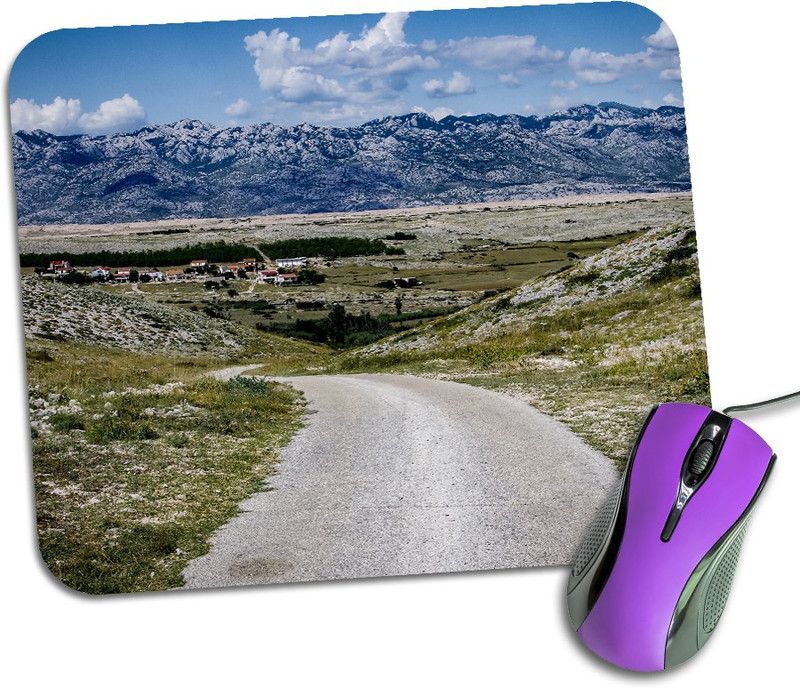 Regalocasila Hills Dirt Road Land Gaming Mouse Pad For Computer Office Décor Laptop Desktop Table Mousepad  (Multicolor)