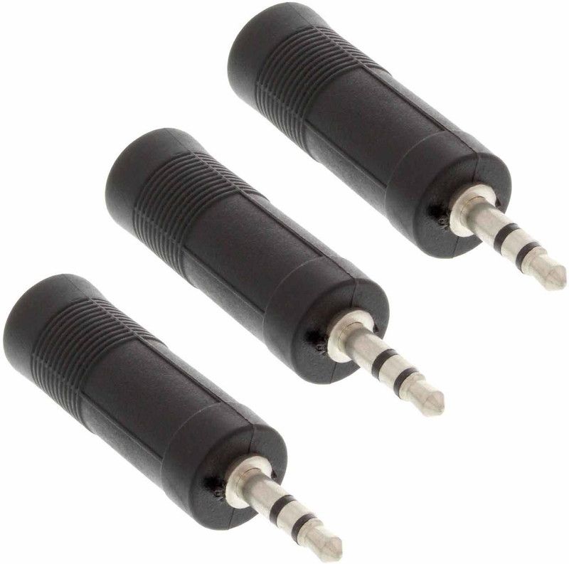 ankSONline 6.3mm Stereo Female to 3.5mm Stereo Male Headphone Microphone Audio Adapter Converter Use For Electric Pianos, Guitars, Mixer, Microphone, Smartphone, Headphones, MP3 player (Pack Of 3) 6.3mm Stereo Female to 3.5mm Stereo Male  (Black)