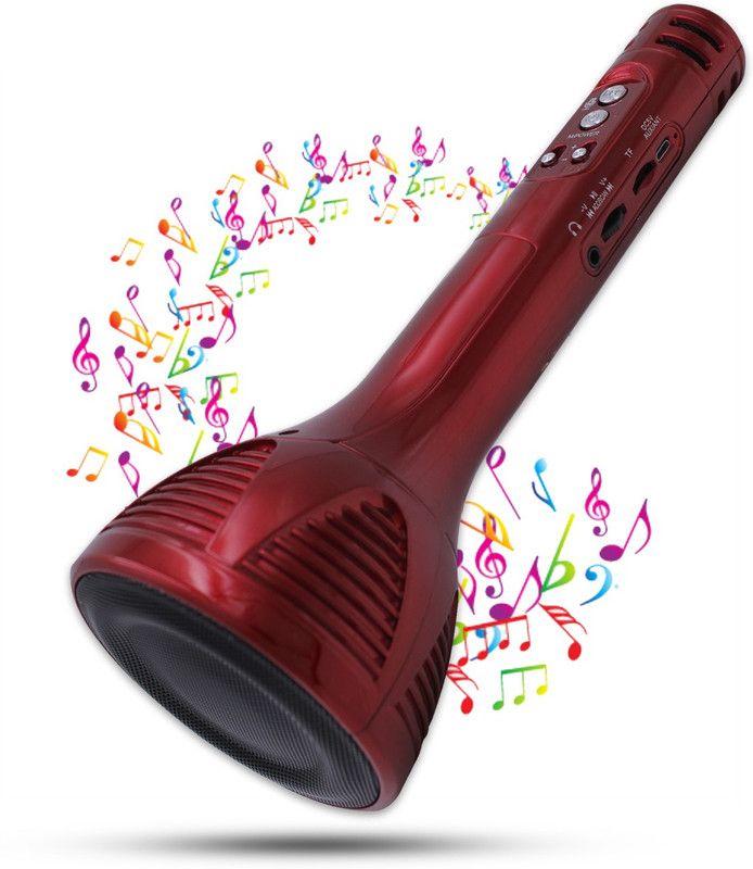 Make Ur Wish Superier Quality Bluetooth Microphone 2-in1 With Recording + USB+FM Microphone  (Red)