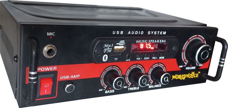 world voice Red Color Superior Quality Bluetooth Power Amplifier with 4440 Double IC FM/ AUX/ MP3/ SD-MMC/ BT / USB 160 W AV Power Amplifier  (Black)