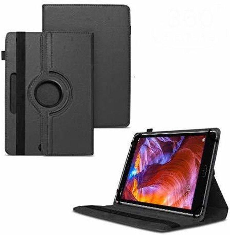TGK Flip Cover for Huawei MediaPad M5 Tablet 8.4 Inch with Rotating Leather Stand Case  (Black, Shock Proof, Pack of: 1)