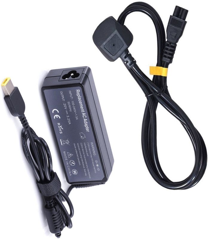VGTECH Laptop adapter Compatible with E550 20DF003SUS/T431S 20AC0005CC/X1 Carbon 20BT0013US 65 W Adapter  (Power Cord Included)