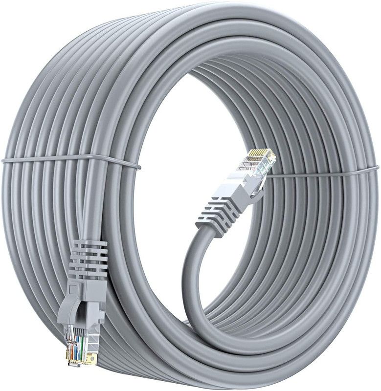 Fedus LAN Cable 20 m 20 Meter High Speed RJ45 ca6 Ethernet LAN Internet Network Computer Cable  (Compatible with Ethernet, Gray, One Cable)