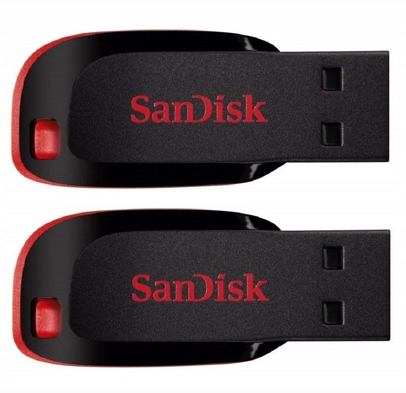 SanDisk Cruzer Blade USB 2.0 32 GB (Combo of 2) Flash 32 GB Pen Drive  (Black, Red)