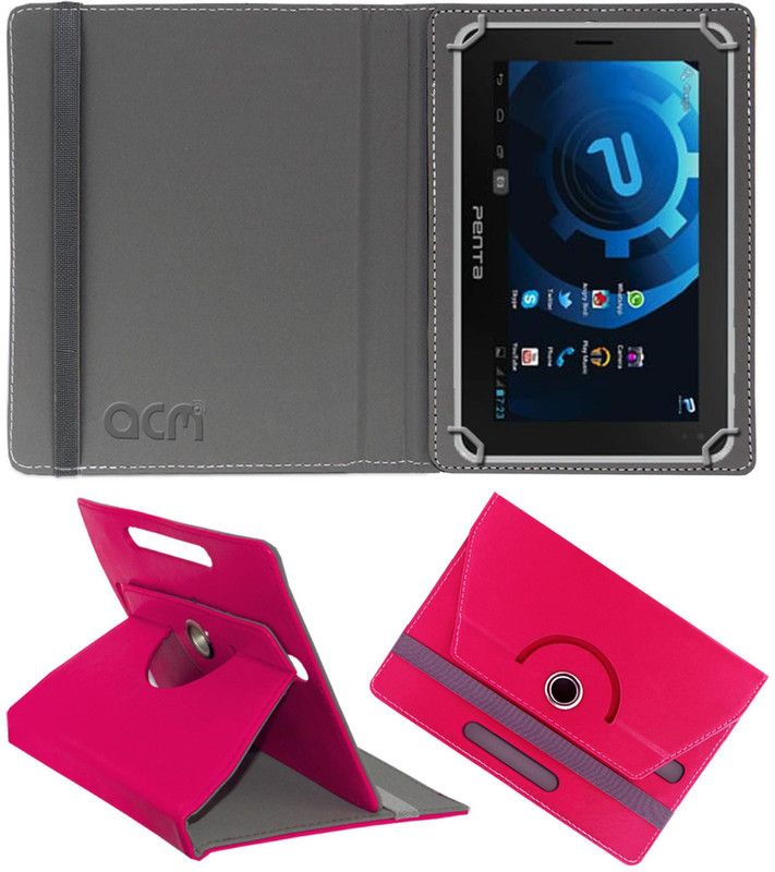 ACM Flip Cover for Bsnl Penta T-Pad Ws707c  (Pink, Cases with Holder)