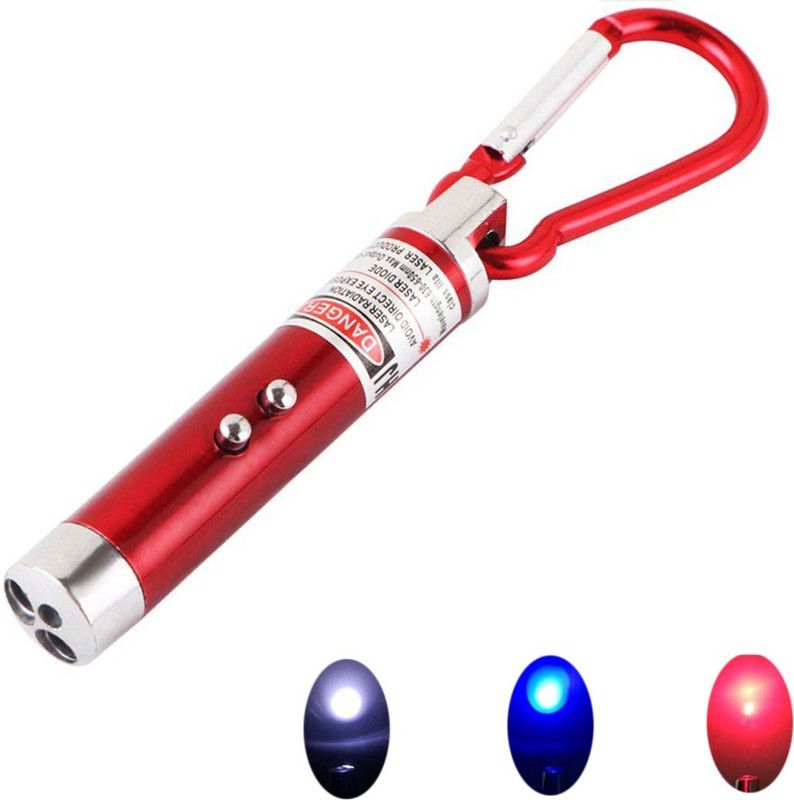 Afiya Enterprises 3in1 Laser Pointer Laser Torch Key Chain (Red Color)  (650 nm, Red Color)