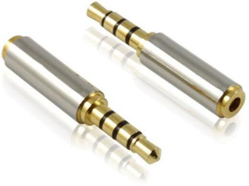 Archetive 3.5mm Male to 2.5mm Female Audio Travel Adapter Gold Plated Aux Auxiliary Plug Splitter 3 Ring Jack Adapter Audio Convertor  (Gold)