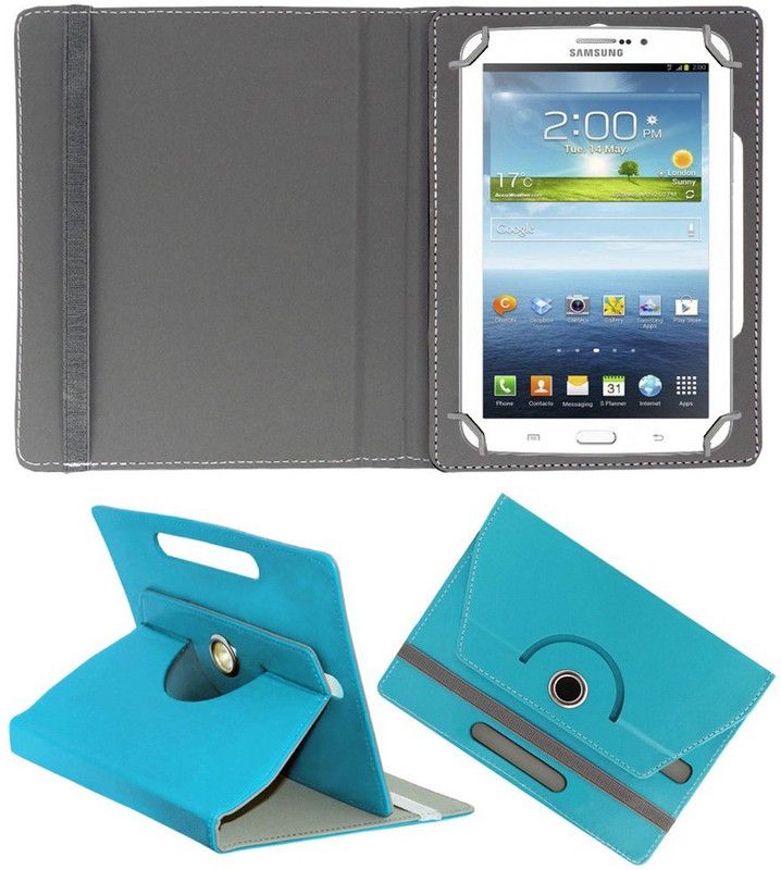 ACM Book Cover for Samsung Galaxy Tab 3v T116 Rotating Case  (Blue, Pack of: 1)